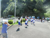 高学年は体育館からの避難でした